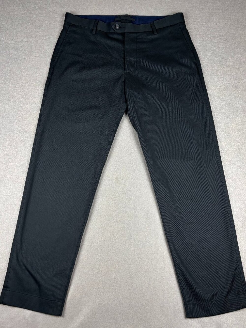 Proper Cloth Black Stretch Cotton Chino Pants Slim Fit 35x30 Custom Men's
